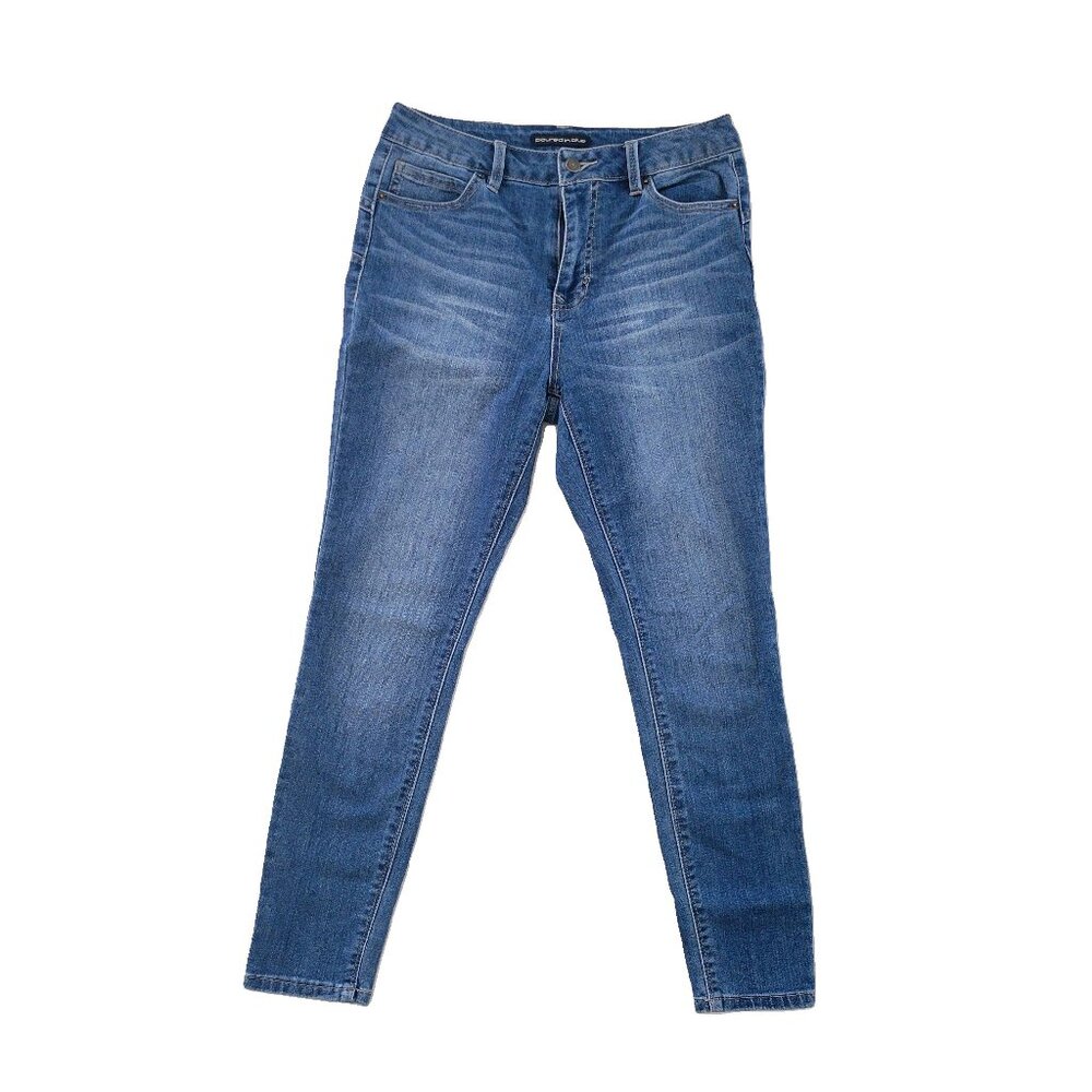 Poured in Blue Jeans Mid-rise Slim Fit Jeans Women 6